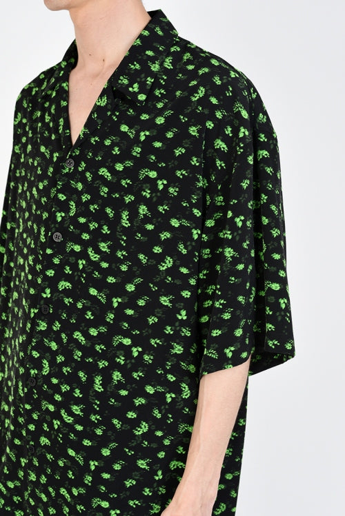 2019 S/S LAD MUSICIAN DECHINE INKJET HAZED FLOWER OPEN COLLAR BIG SHIRT