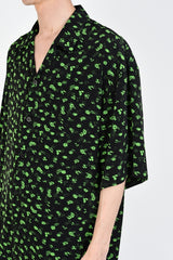 2019 S/S LAD MUSICIAN DECHINE INKJET HAZED FLOWER OPEN COLLAR BIG SHIRT