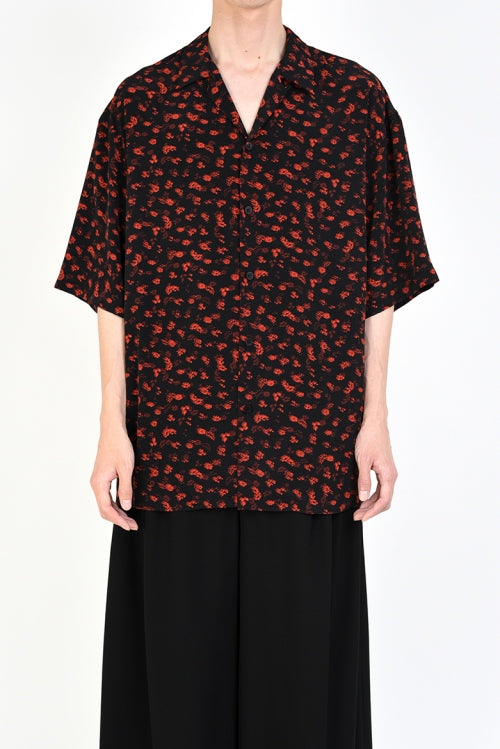 2019 S/S LAD MUSICIAN DECHINE INKJET HAZED FLOWER OPEN COLLAR BIG SHIRT