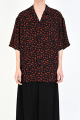 2019 S/S LAD MUSICIAN DECHINE INKJET HAZED FLOWER OPEN COLLAR BIG SHIRT