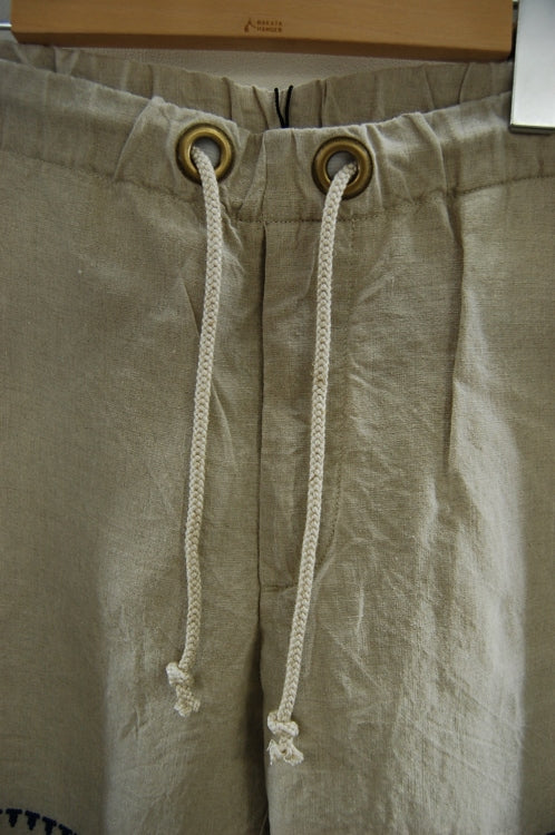 2013 S/S JAMA RICO LINEN NEEDLEWORK SHORT PANTS BEIGE