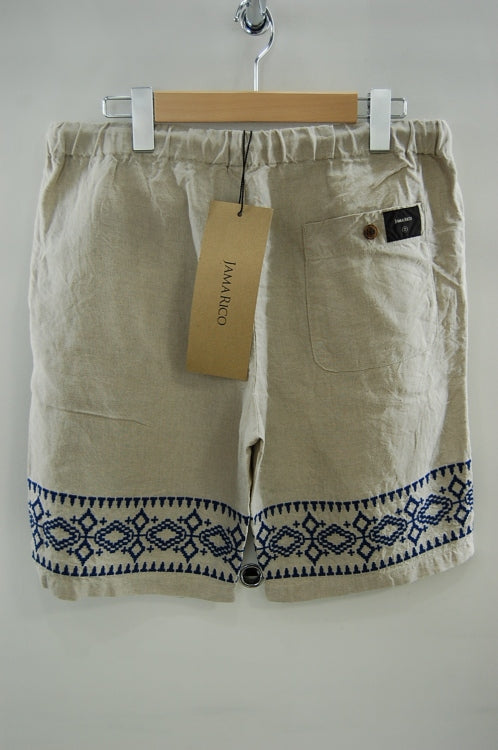 2013 S/S JAMA RICO LINEN NEEDLEWORK SHORT PANTS BEIGE