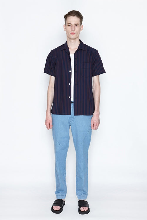 2018 S/S NUMBER (N)INE STRIPE OPEN COLLAR SHIRT