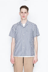 2018 S/S NUMBER (N)INE STRIPE OPEN COLLAR SHIRT
