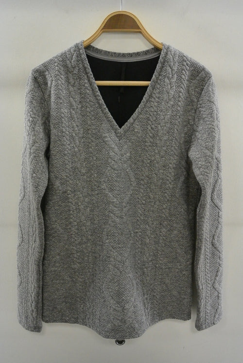 2016 A/W GalaabenD ケーブルジャガード V neck 94/GRAY