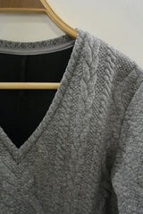 2016 A/W GalaabenD ケーブルジャガード V neck 94/GRAY