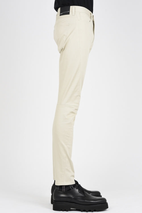2015 A/W LAD MUSICIAN COMPACT CHINO STRECH SKINNY PANTS WHITE BEIGE