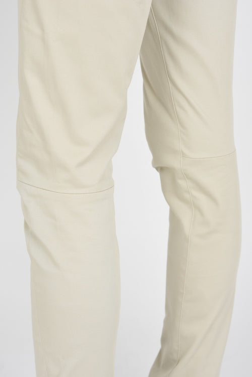 2015 A/W LAD MUSICIAN COMPACT CHINO STRECH SKINNY PANTS WHITE BEIGE