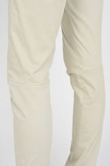 2015 A/W LAD MUSICIAN COMPACT CHINO STRECH SKINNY PANTS WHITE BEIGE
