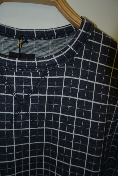 2015 A/W JAMA RICO CREW NECK JACQUARD CHECK T-SHIRT(WINDOWPANE)