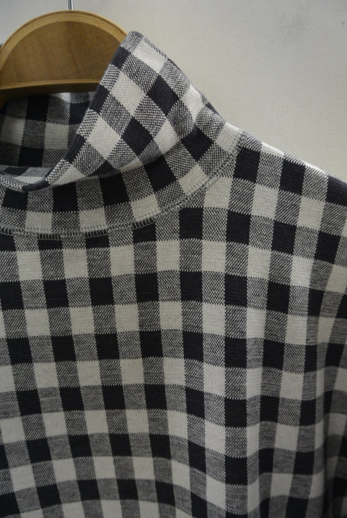 2015 A/W JAMA RICO TURTLE NECK JACQUARD CHECK T-SHIRT(BLOCK CHECK)