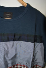 2015 A/W JAMA RICO CHECK COMBO T-SHIRT(NAVY)