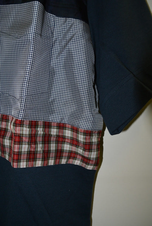 2015 A/W JAMA RICO CHECK COMBO T-SHIRT(NAVY)