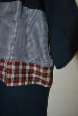 2015 A/W JAMA RICO CHECK COMBO T-SHIRT(NAVY)