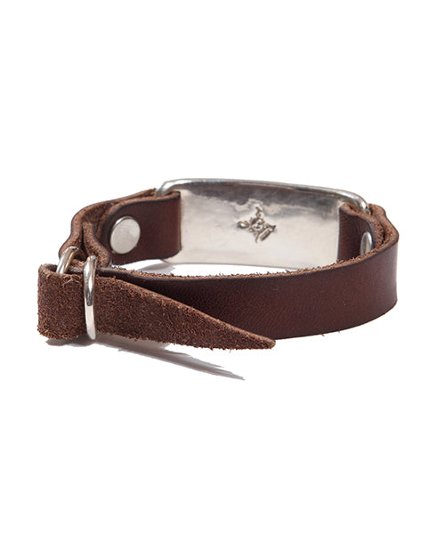 2017 A/W TMT SILVER LEATHER BRACELET SMALL(PLANE)