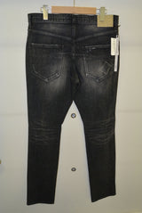 2016 A/W n(n) BY NUMBER (N)INE TAPERED PANTS_STRETCH DENIM(DAMAGE) BLACK