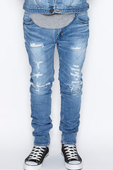 2016 A/W n(n) BY NUMBER (N)INE SKINNY PANT_STRETCH DENIM(DAMAGE) BLUE