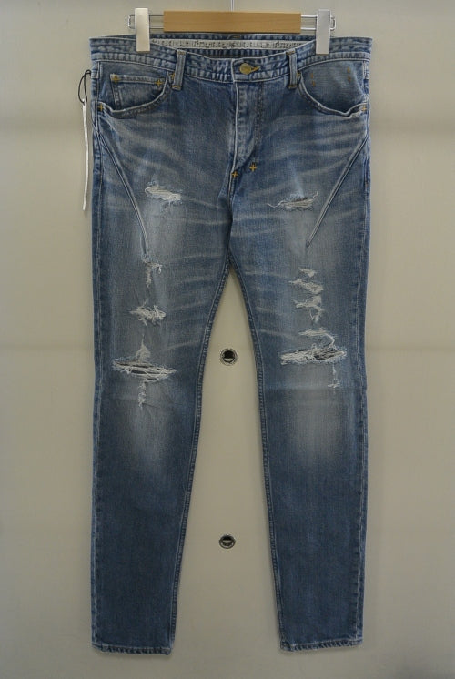 2016 A/W n(n) BY NUMBER (N)INE SKINNY PANT_STRETCH DENIM(DAMAGE) BLUE