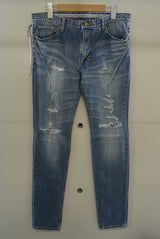 2016 A/W n(n) BY NUMBER (N)INE SKINNY PANT_STRETCH DENIM(DAMAGE) BLUE