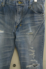 2016 A/W n(n) BY NUMBER (N)INE SKINNY PANT_STRETCH DENIM(DAMAGE) BLUE