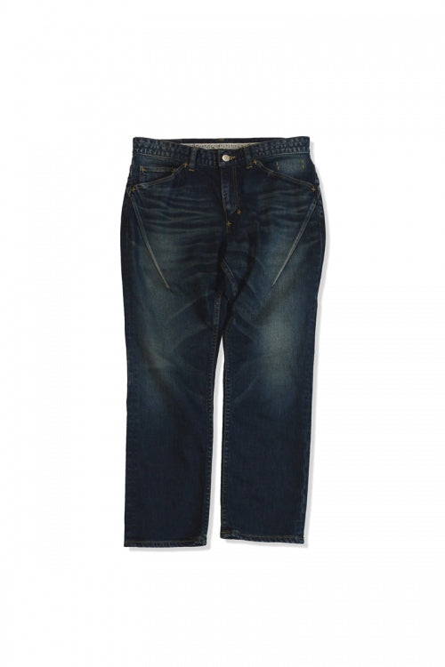 2015 A/W n(n) BY NUMBER (N)INE Taperd Pant Ankle Cut_Denim(Damge) BLUE
