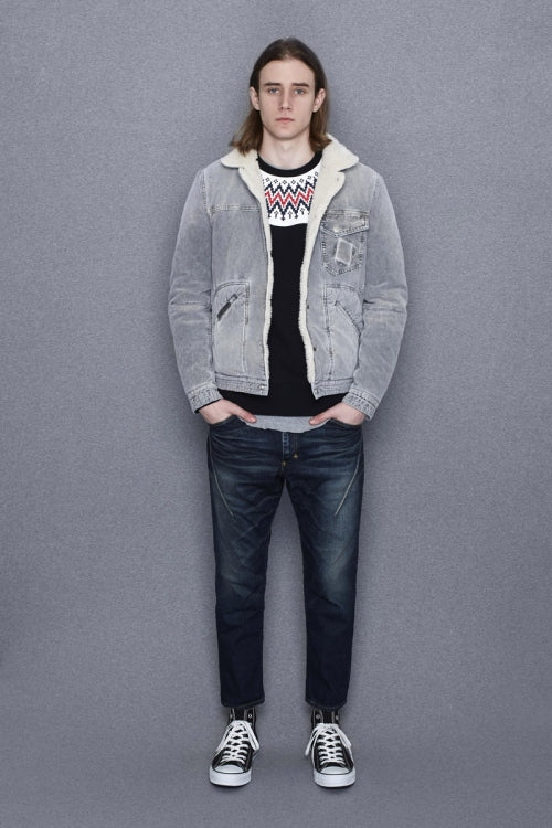 2015 A/W n(n) BY NUMBER (N)INE Taperd Pant Ankle Cut_Denim(Damge) BLUE