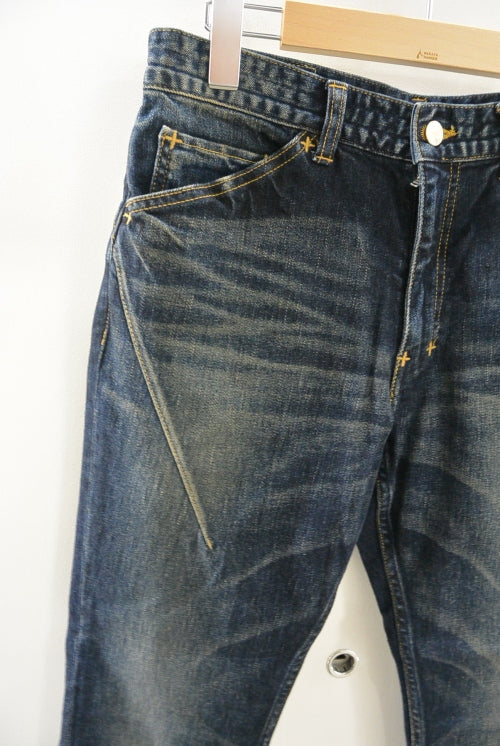 2015 A/W n(n) BY NUMBER (N)INE Taperd Pant Ankle Cut_Denim(Damge) BLUE