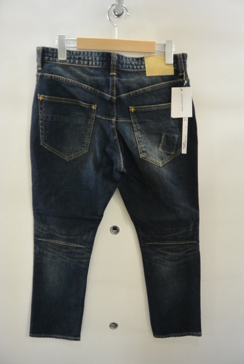 2015 A/W n(n) BY NUMBER (N)INE Taperd Pant Ankle Cut_Denim(Damge) BLUE