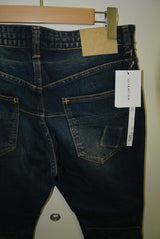 2015 A/W n(n) BY NUMBER (N)INE Taperd Pant Ankle Cut_Denim(Damge) BLUE
