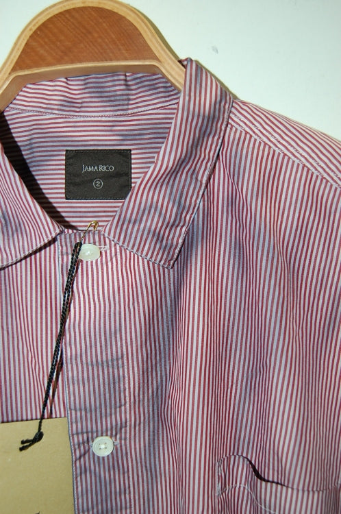 2013 A/W JAMA RICO STRIPE BROAD PULL OVER SHIRTS COLD DYE RED
