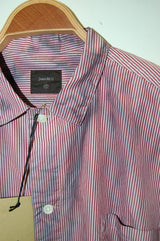 2013 A/W JAMA RICO STRIPE BROAD PULL OVER SHIRTS COLD DYE RED