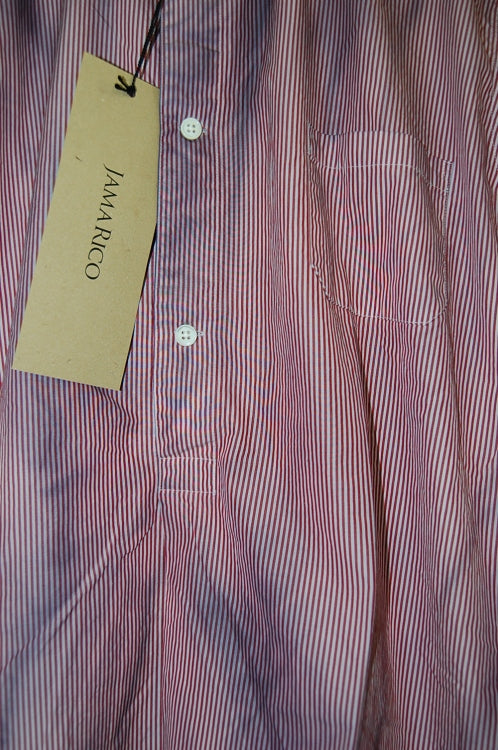 2013 A/W JAMA RICO STRIPE BROAD PULL OVER SHIRTS COLD DYE RED