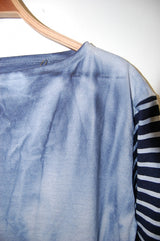 2013 A/W JAMA RICO BOAT NECK COMBO CUT SEWN COLD DYE NAVY