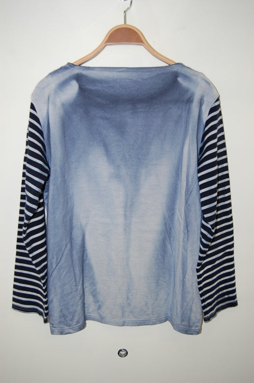 2013 A/W JAMA RICO BOAT NECK COMBO CUT SEWN COLD DYE NAVY