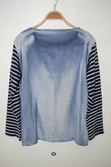 2013 A/W JAMA RICO BOAT NECK COMBO CUT SEWN COLD DYE NAVY