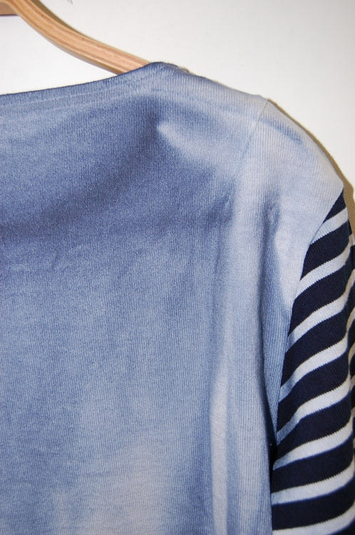 2013 A/W JAMA RICO BOAT NECK COMBO CUT SEWN COLD DYE NAVY