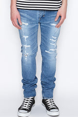 2016 A/W n(n) BY NUMBER (N)INE SKINNY PANT_STRETCH DENIM(DAMAGE_NOTE) BLUE