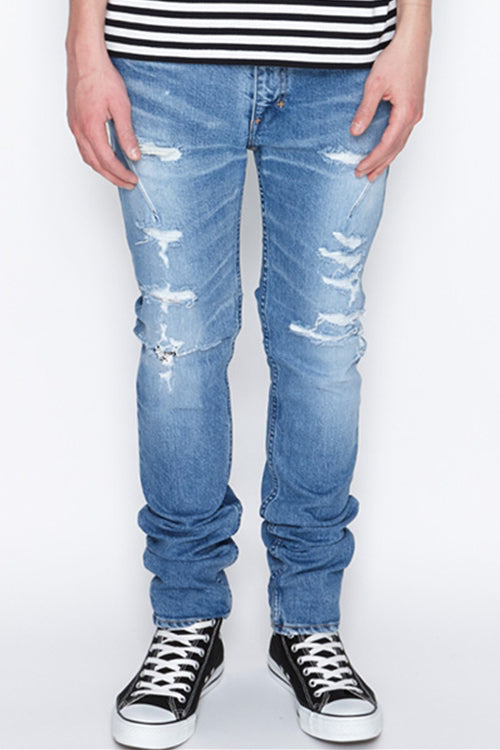 2016 A/W n(n) BY NUMBER (N)INE SKINNY PANT_STRETCH DENIM(DAMAGE_NOTE) BLUE