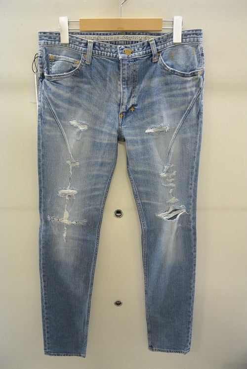 2016 A/W n(n) BY NUMBER (N)INE SKINNY PANT_STRETCH DENIM(DAMAGE_NOTE) BLUE