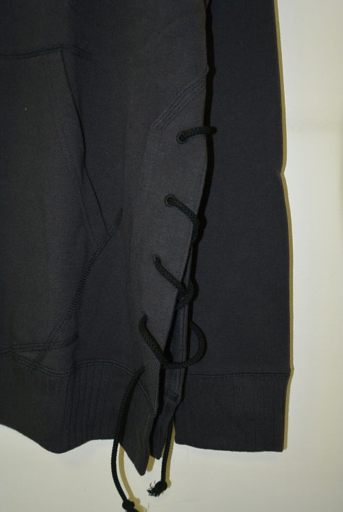 2016 A/W NUMBER (N)INE SIDE LACE-UP SWEAT SHIRTS BLACK