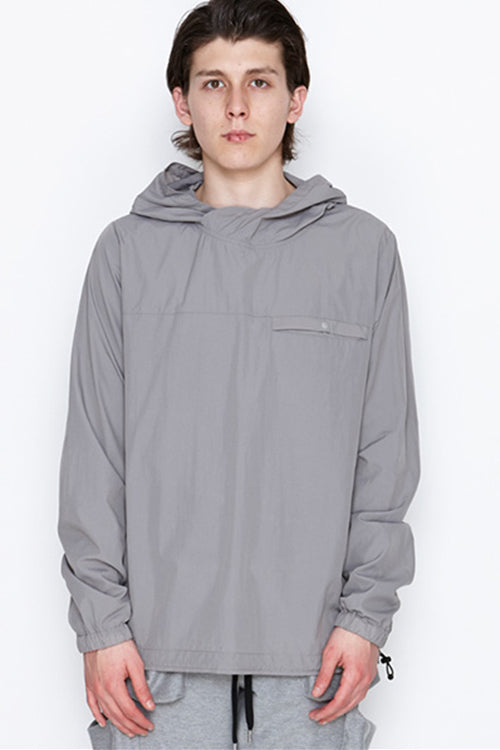 2016 A/W NUMBER (N)INE POCKETABLE HOODED PULLOVER SHIRTS_NYLON PEACH GRAY