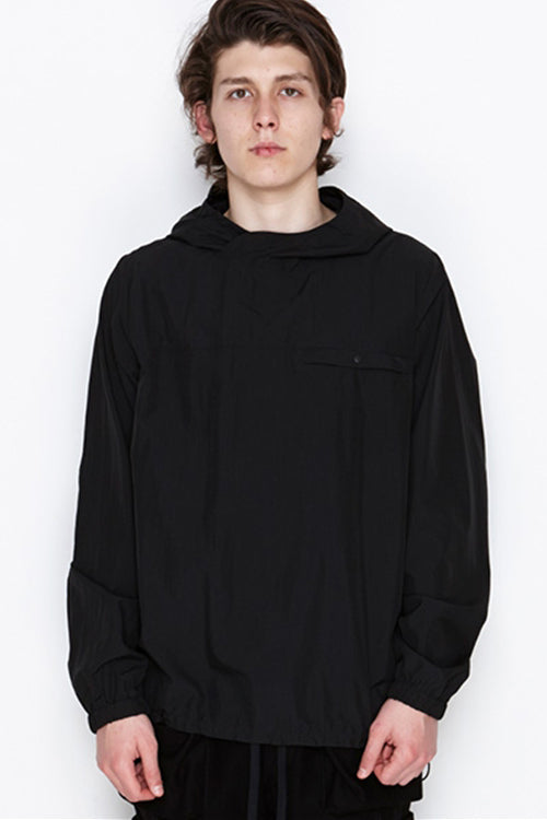 2016 A/W NUMBER (N)INE POCKETABLE HOODED PULLOVER SHIRTS_NYLON PEACH BLACK