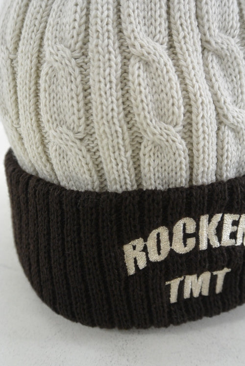 2015 A/W TMT COMBINATION CABLE KNIT CAP BEIGE