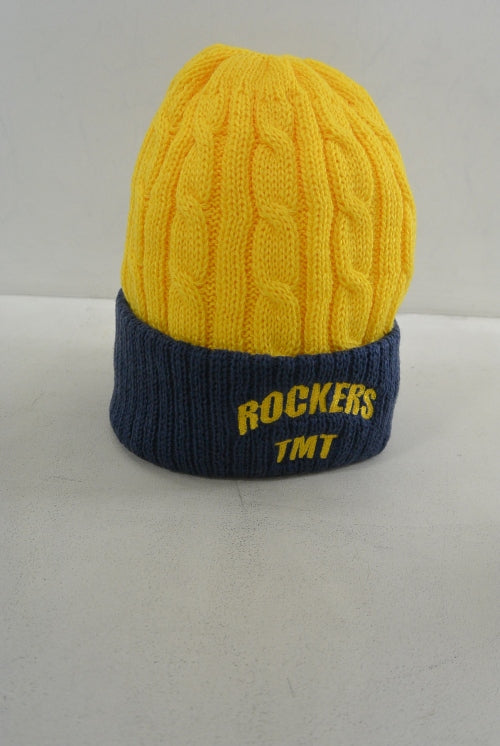 2015 A/W TMT COMBINATION CABLE KNIT CAP MUSTARD