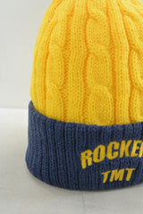 2015 A/W TMT COMBINATION CABLE KNIT CAP MUSTARD