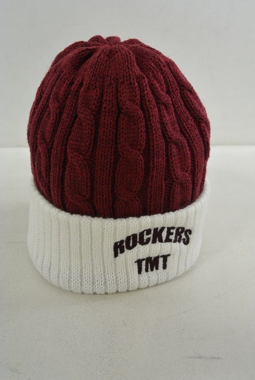2015 A/W TMT COMBINATION CABLE KNIT CAP BURGUNDY