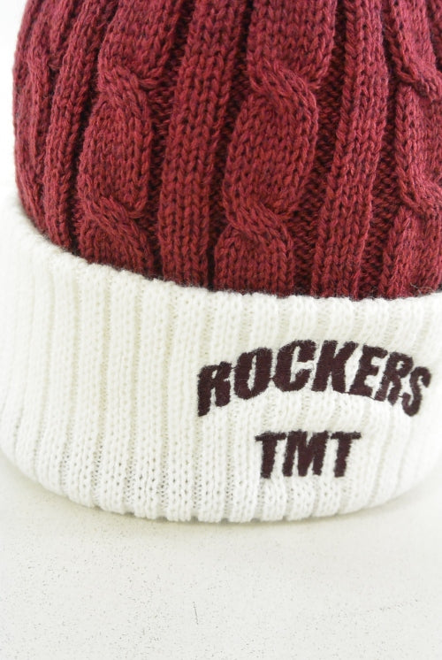 2015 A/W TMT COMBINATION CABLE KNIT CAP BURGUNDY