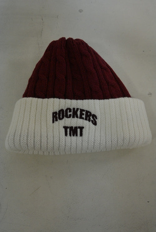 2015 A/W TMT COMBINATION CABLE KNIT CAP BURGUNDY