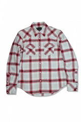 2015 A/W n(n) BY NUMBER (N)INE Western Shirts_Flannel Onbure Check GRAYxRED