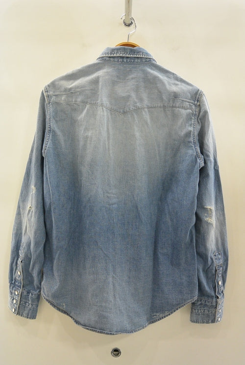2016 A/W n(n) BY NUMBER (N)INE WESTERN SHIRTS_DENIM(DAMAGE) BLUE